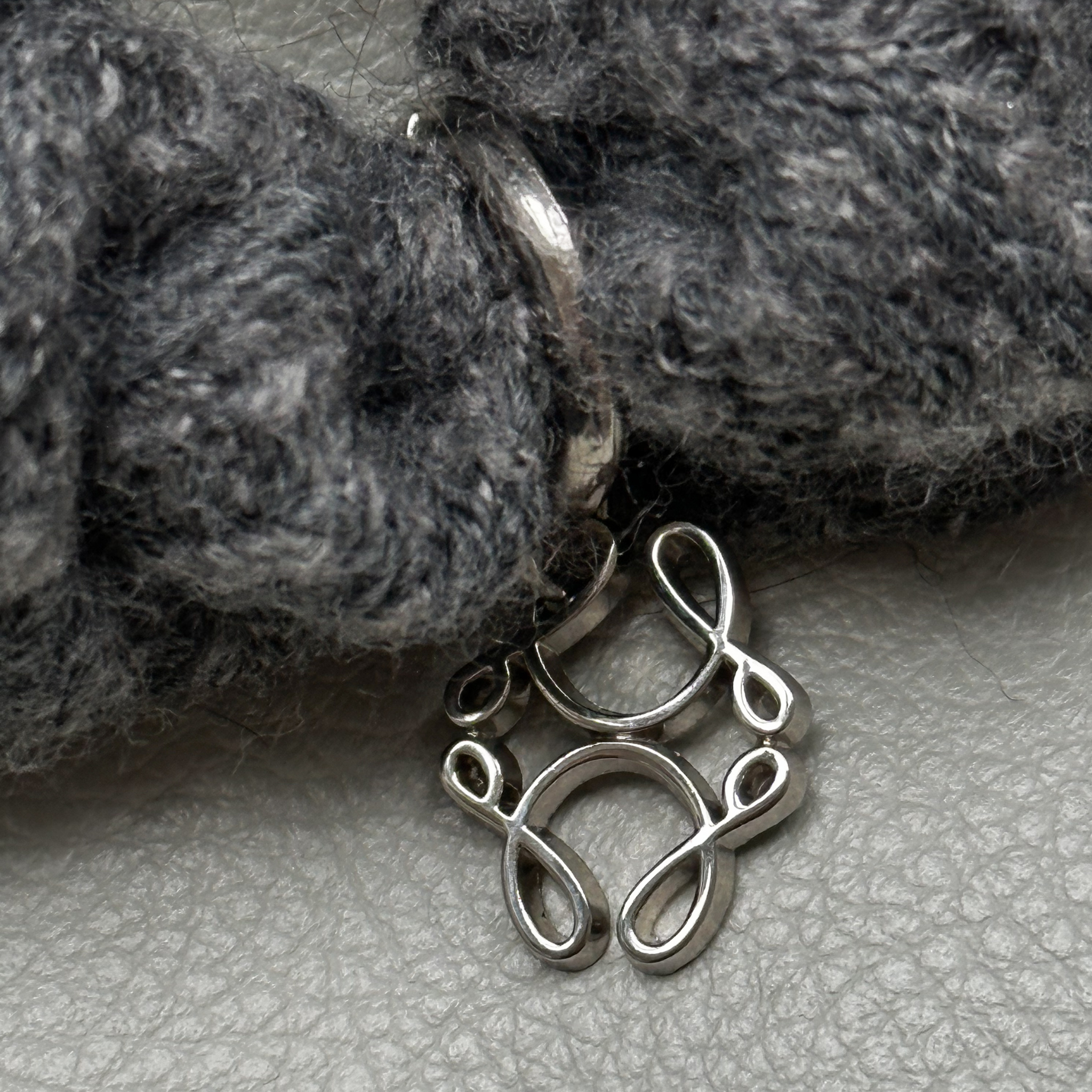 The Grey Knitted Wool Monogram Scrunchie